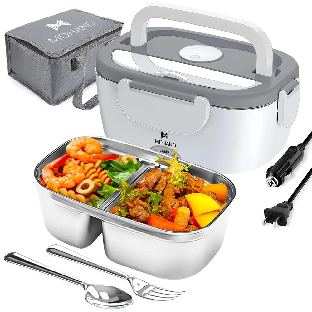 Stainless Steel Electric Lunch Box Food Warmer Leakproof Portable