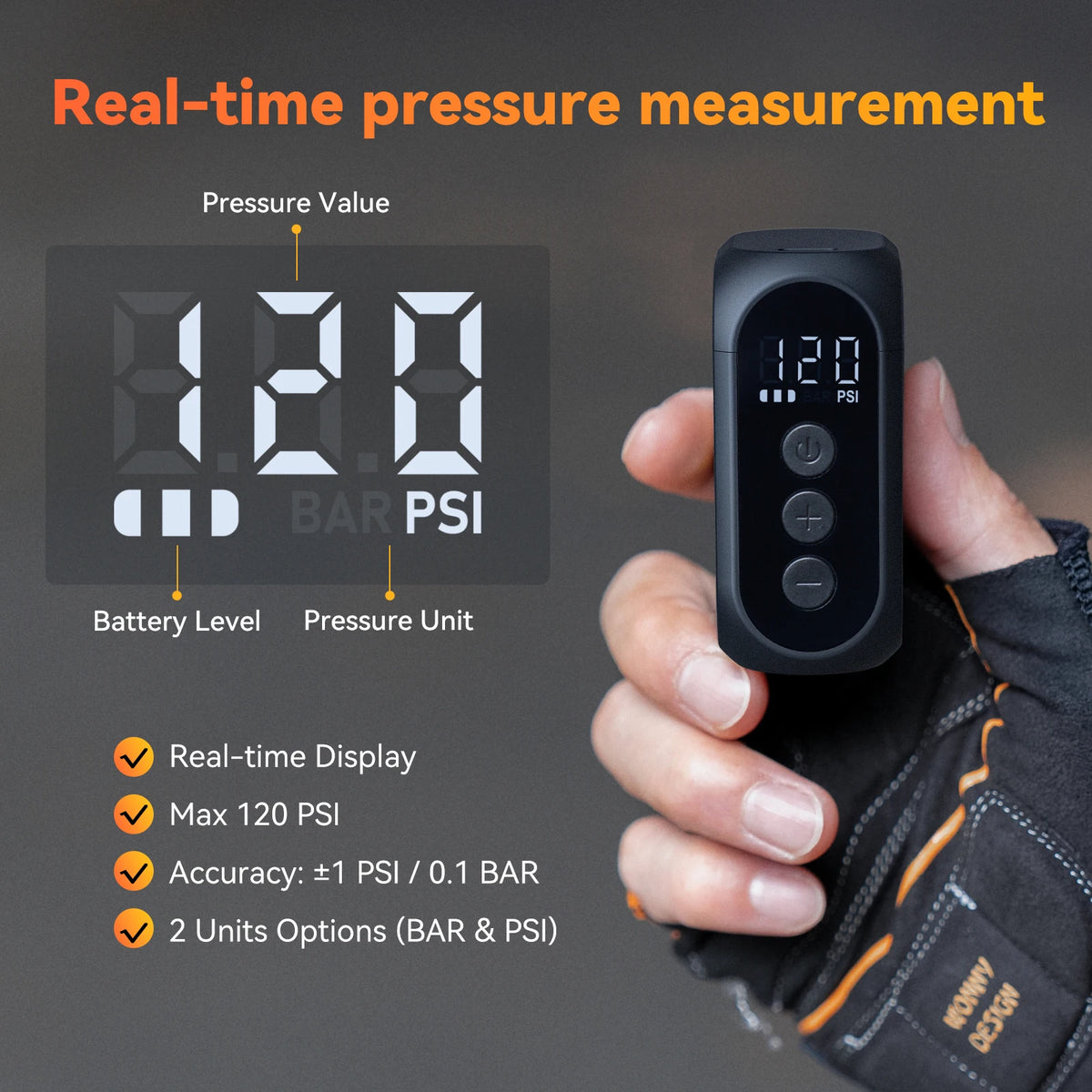 Anoutway AT1 Pro Mini Electric Tire Inflator Digital Display