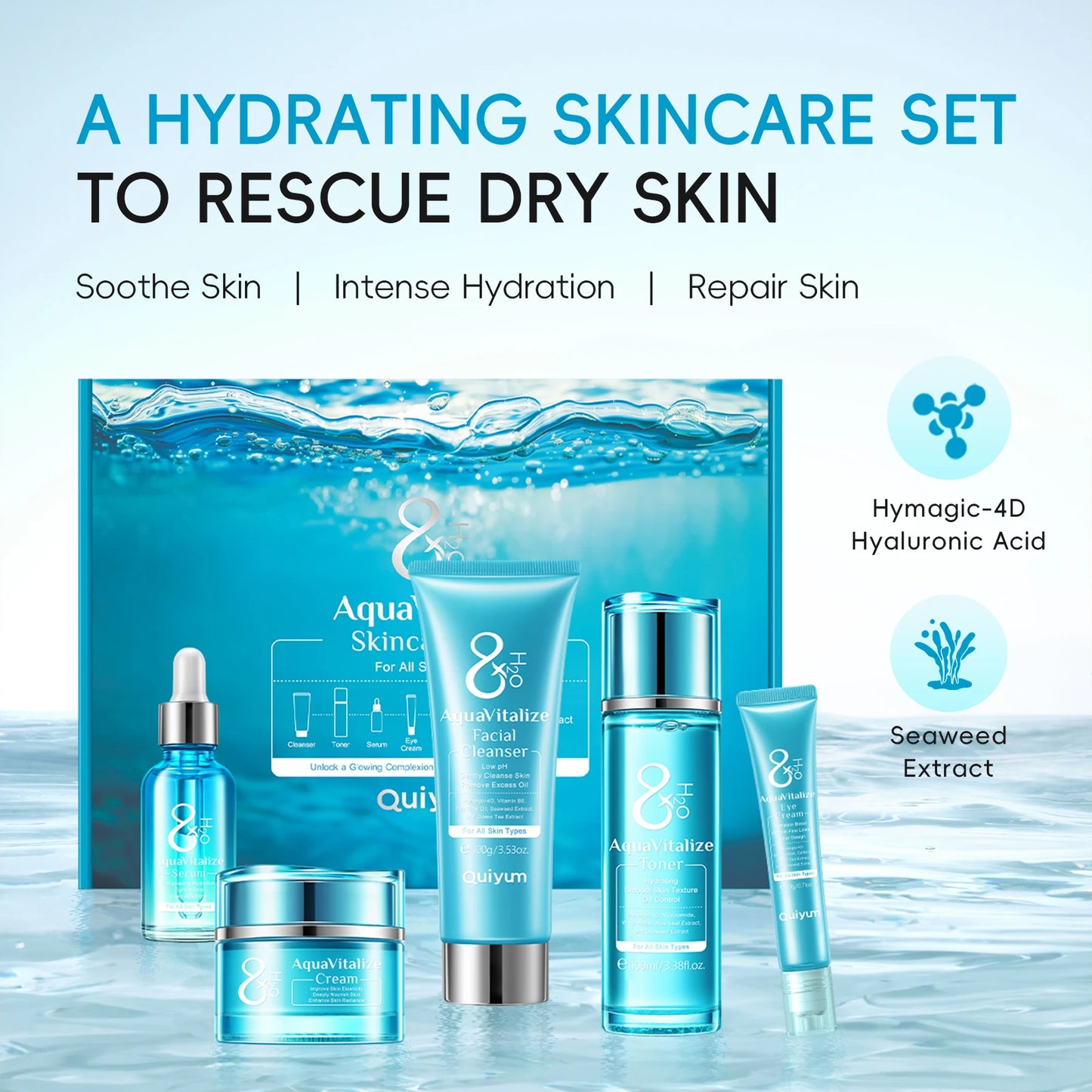 Laikou AquaVitalize Hydration Skincare Set 5 Piece Deep Wrinkle Care