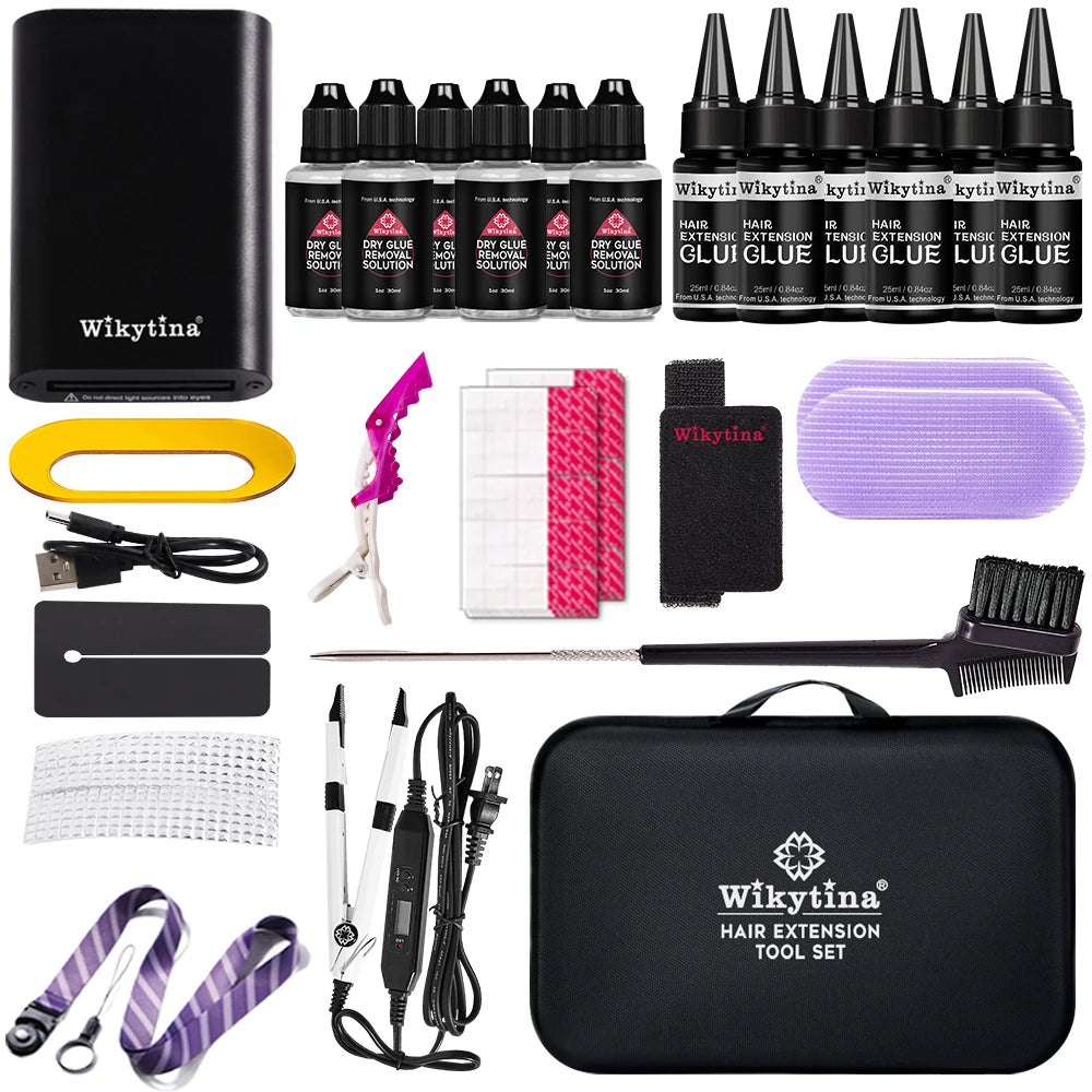 Wikytina UV Light Hair Extension Kit for Professional Use