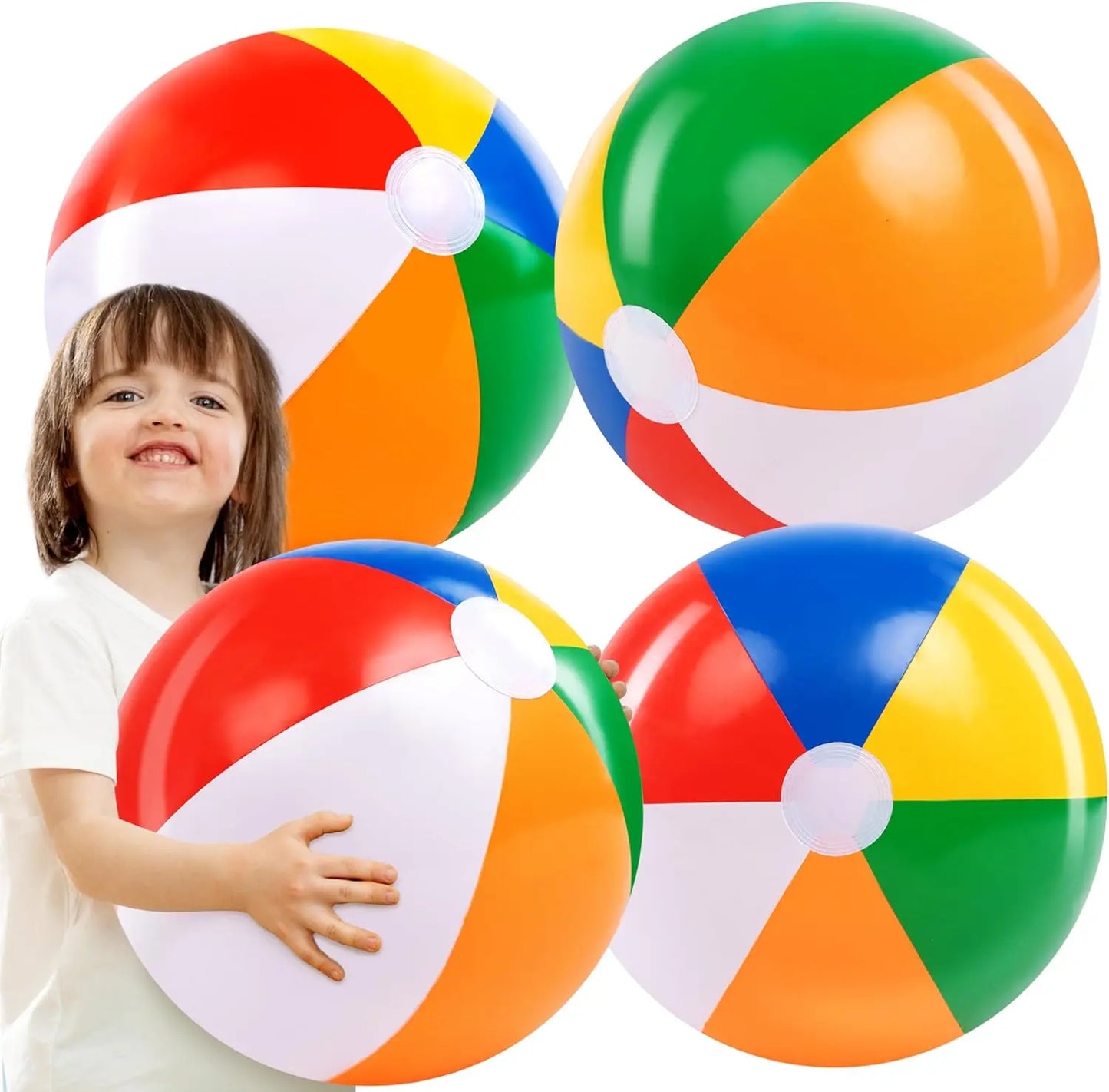 Joyfy 4 Pack Beach Balls Inflatable Pool Toys For All Ages