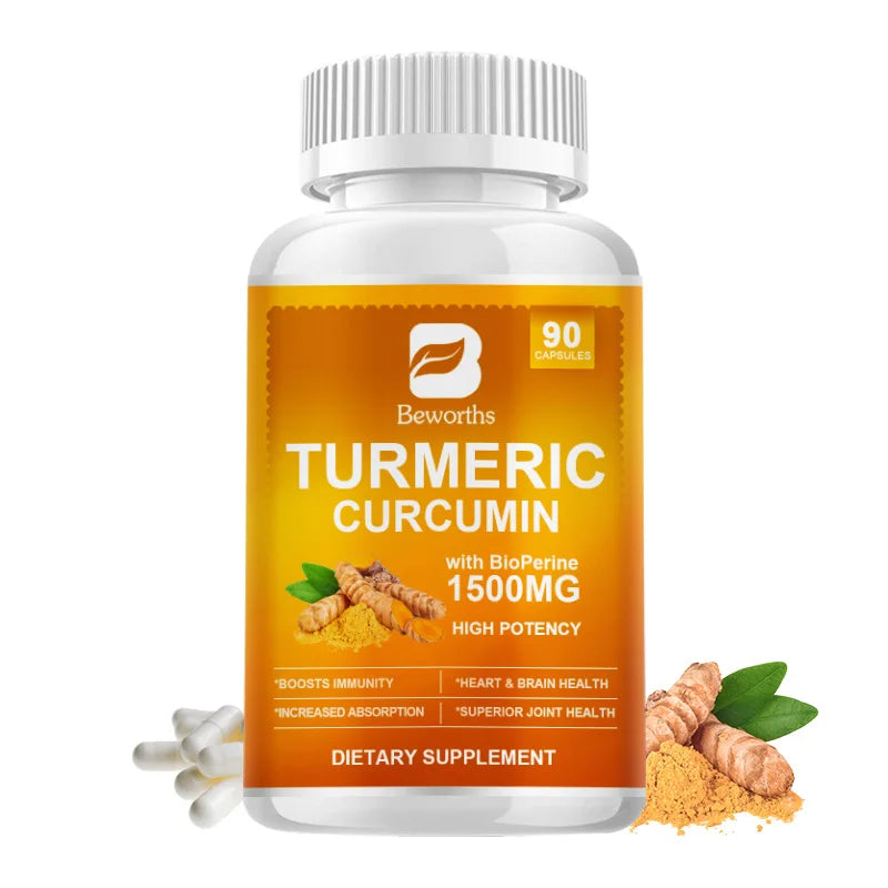 Beworths Turmeric Black Pepper Capsules For Joint Support Non GMO Gluten Free