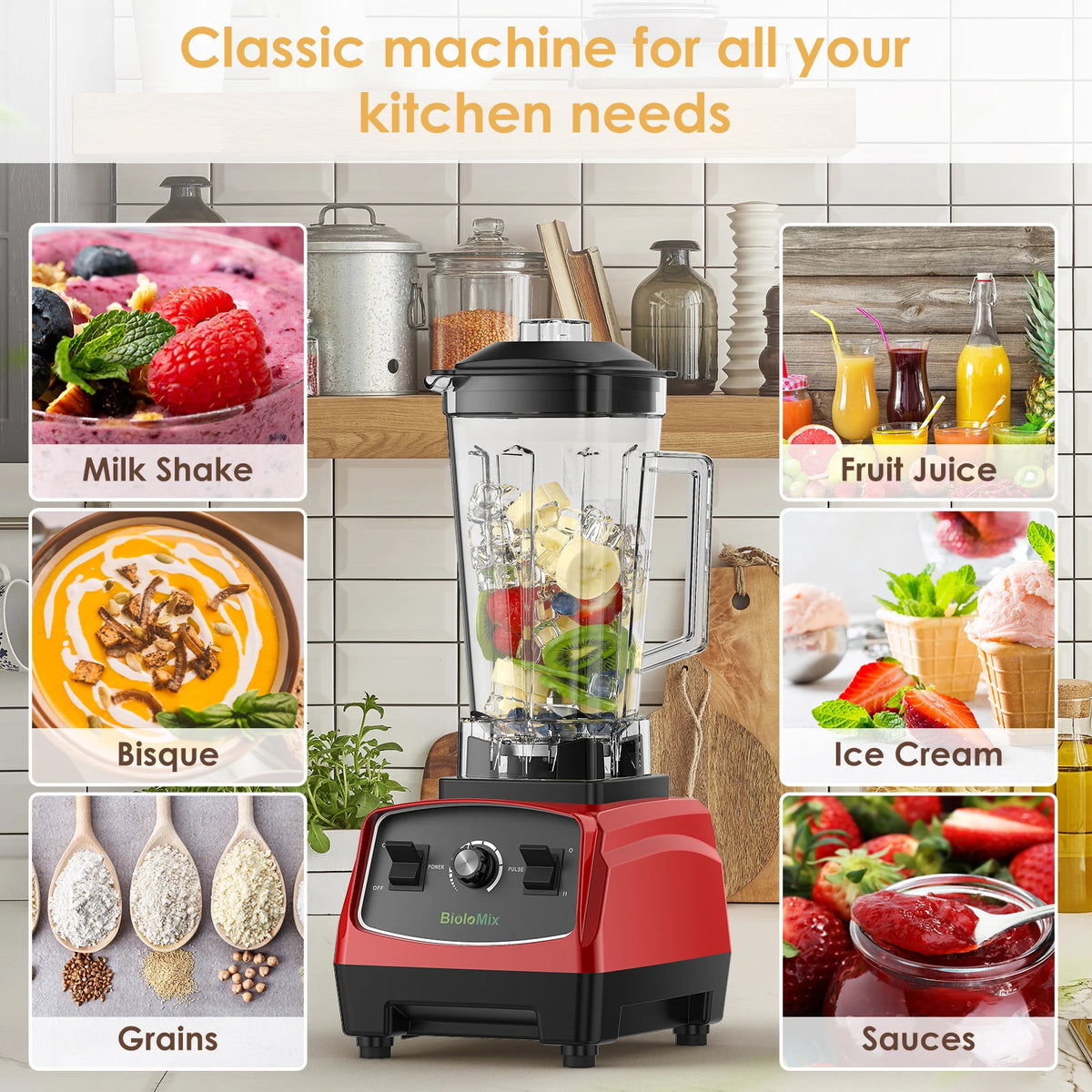 Biolomix Commercial Heavy Duty Blender Food Processor