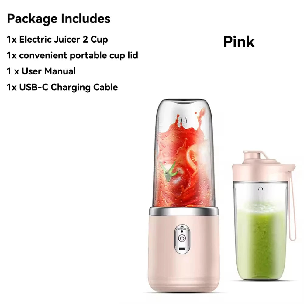 ATMDOG Portable Blender Bottle 60W 6 Blade Electric Juicer