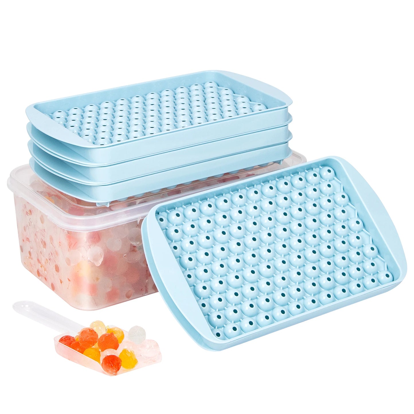 YOCITY 104 Hole Mini Round Ice Cube Tray Ball Mold