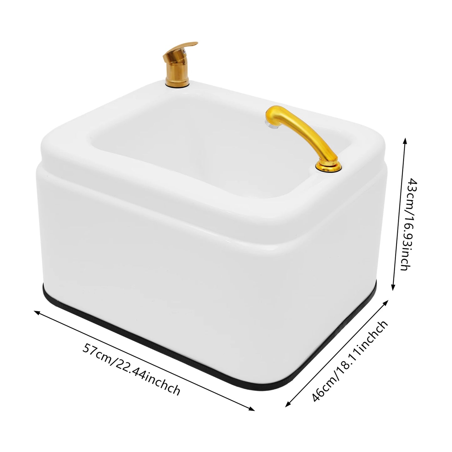 Bymaocar Acrylic Footbath With Massage Spa Tub LED Light