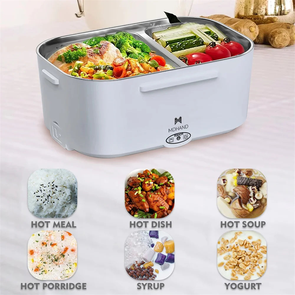 Stainless Steel Electric Lunch Box Food Warmer Leakproof Portable