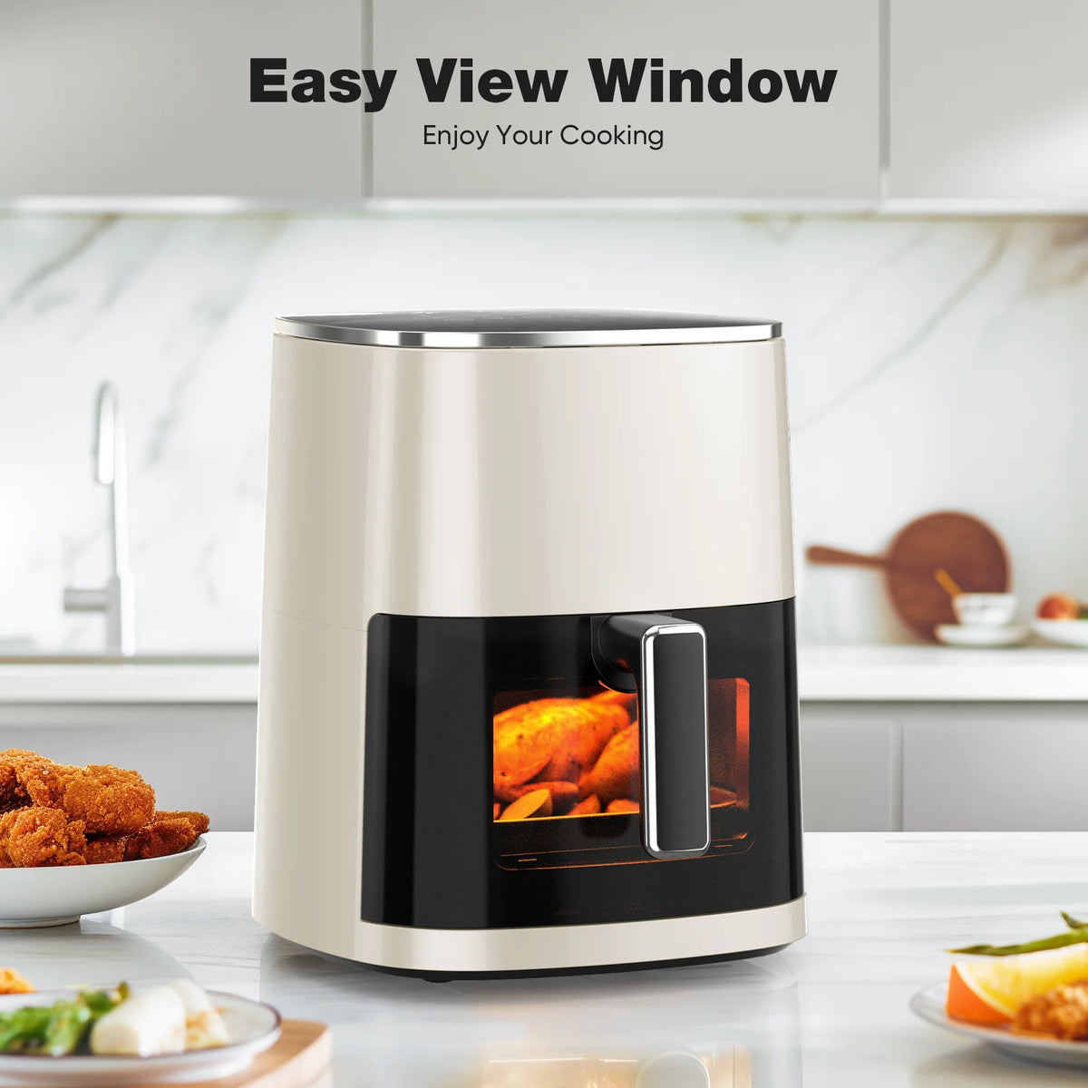 JHK 6 Quart Square Air Fryer With Window