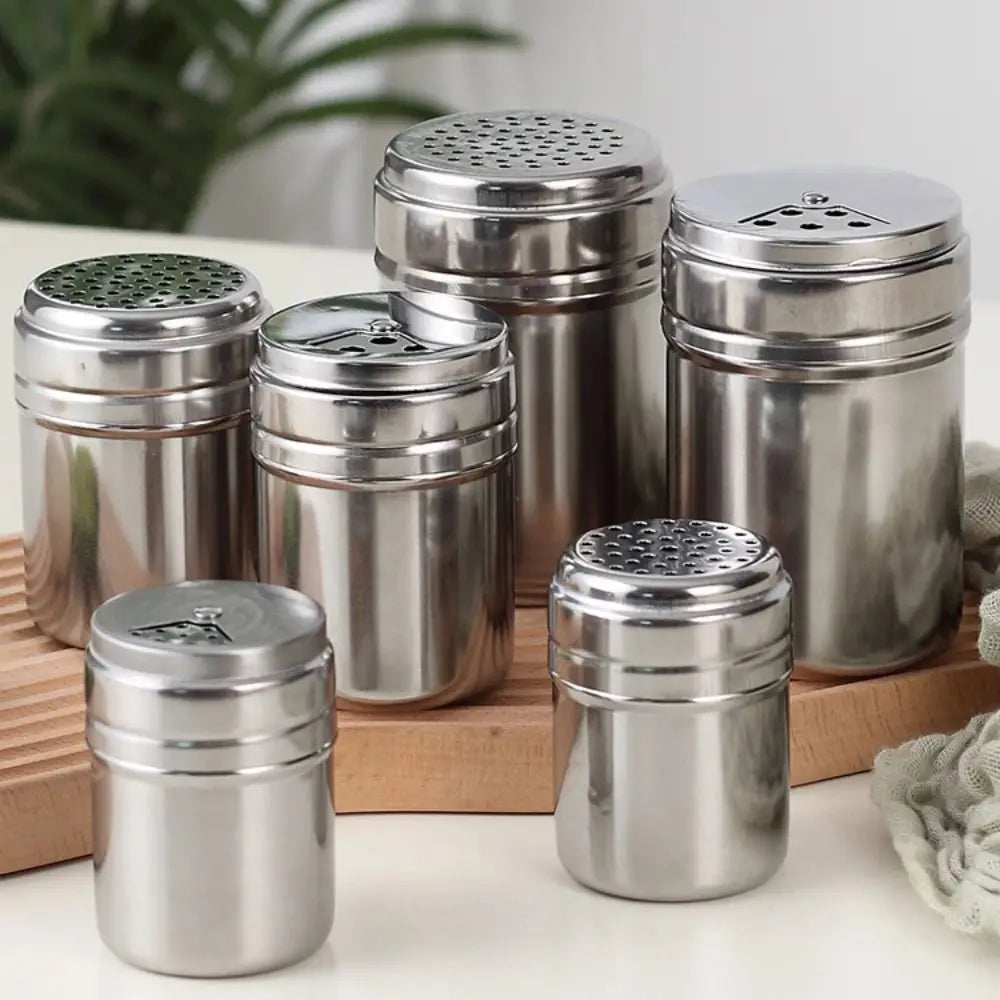 Stainless Steel Rotating Seasoning Jar Salt And Pepper Shaker
