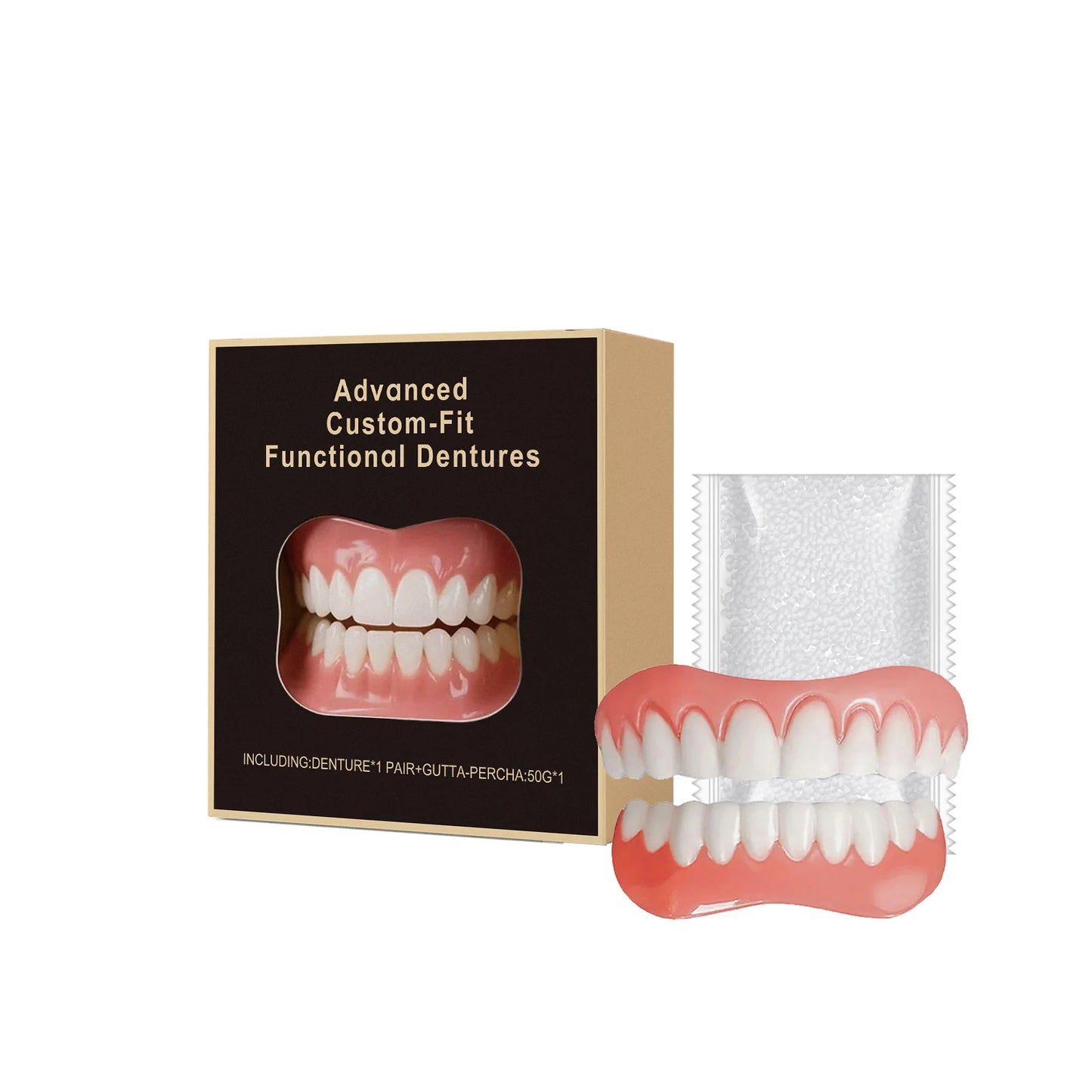 Silicone False Teeth Denture Kit For Decorative Upper Lower Veneers