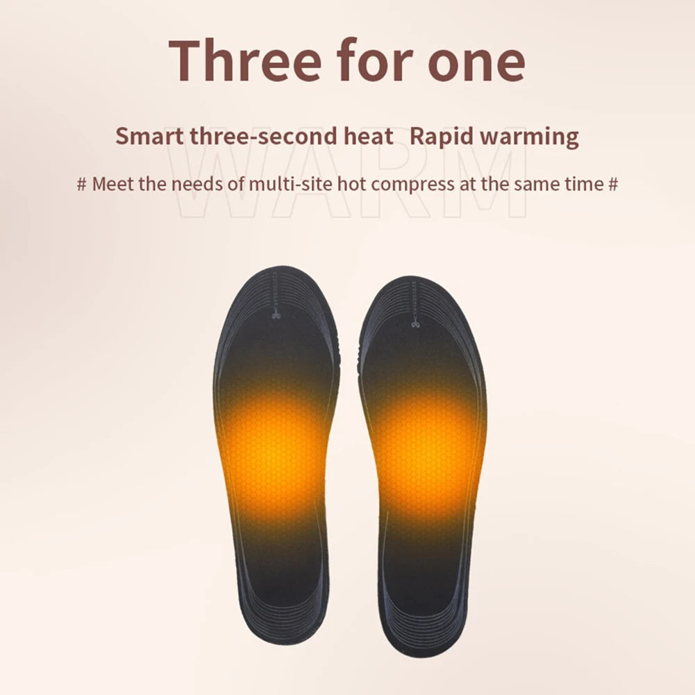 Rechargeable USB Heated Insoles Foot Warmer For Winter Outdoor Activities