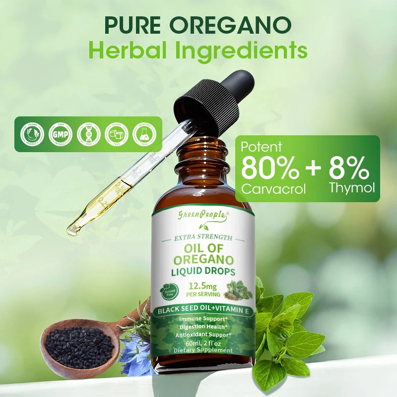 MINCH Organic Oregano Oil Drops Black Seed Vitamin E