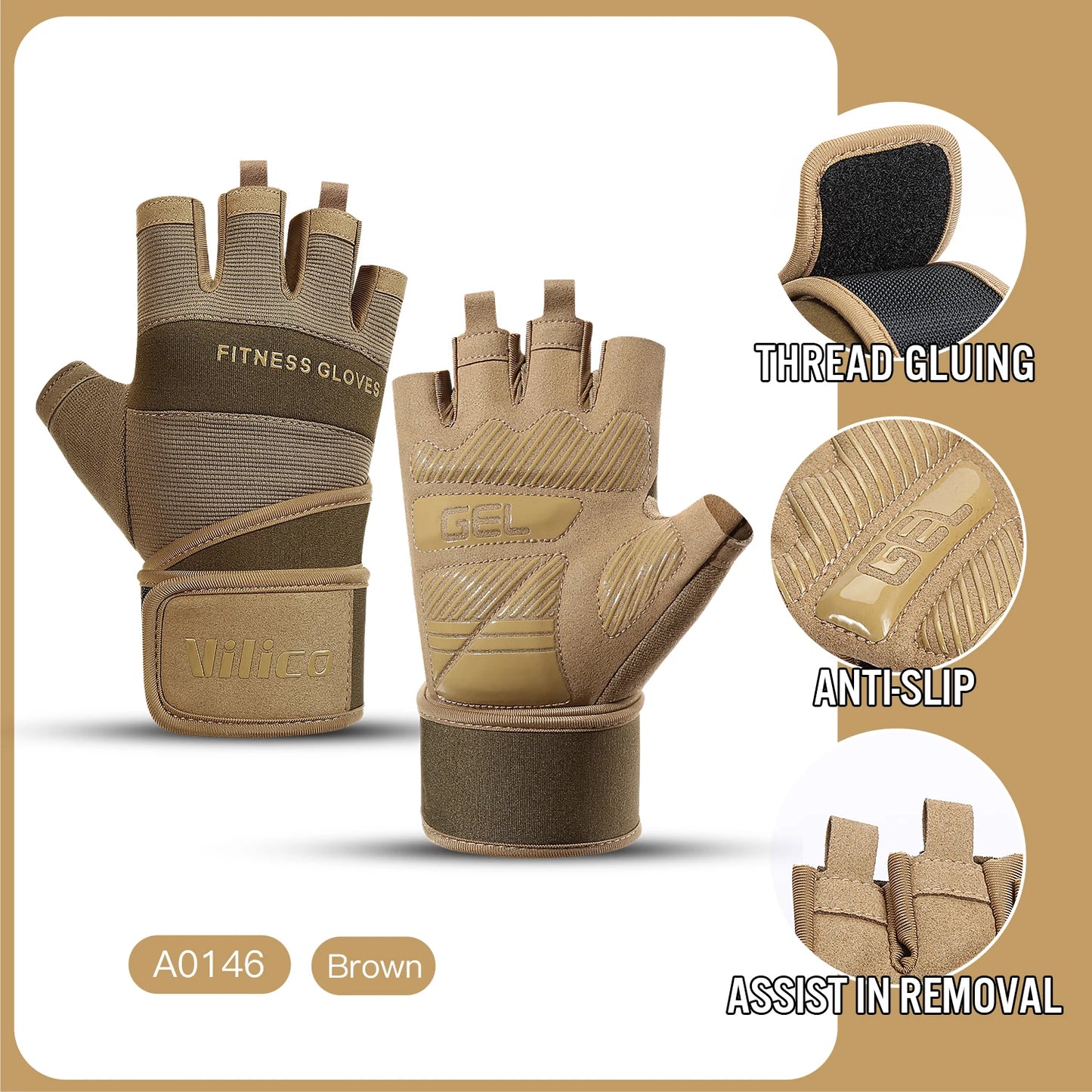 Kyncilor Half Finger Cycling Gloves Anti Slip Fitness