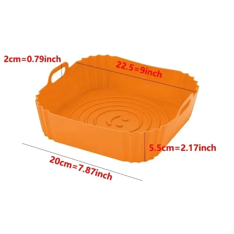 Square Silicone Air Fryer Liners Two Pack Reusable Accessories