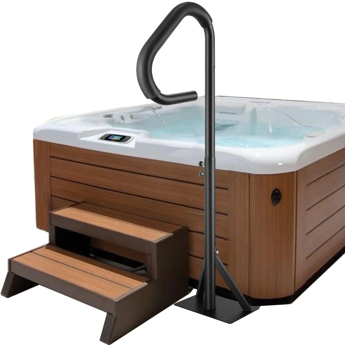 360 Rotatable Spa Hand Rail With Slide In Mount Base For Bathtub