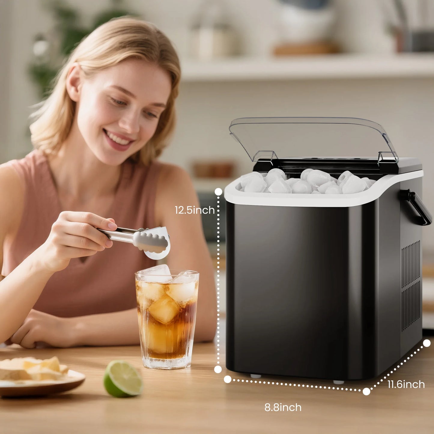 Portable Ice Maker Countertop 9 Bullet Cubes In 6 Minutes