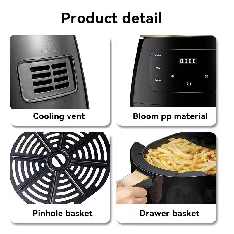Large Capacity Air Fryer With LED Digital Touch Screen Multifunction
