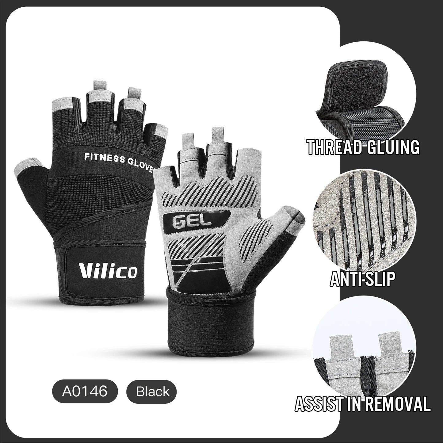 Kyncilor Half Finger Cycling Gloves Anti Slip Fitness