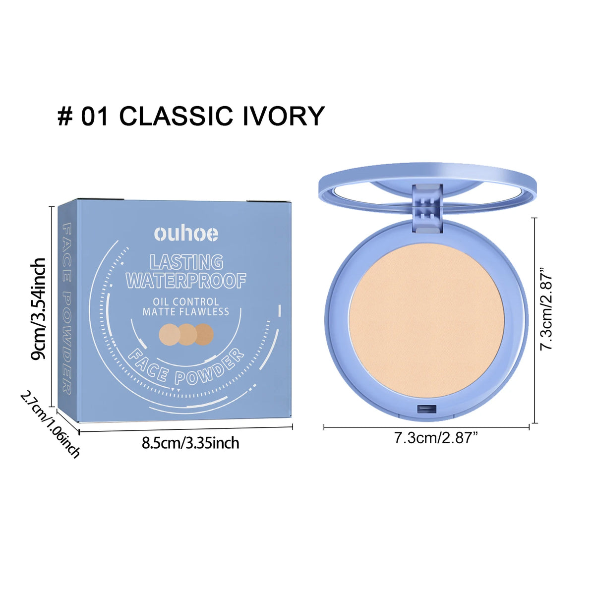 Matte Waterproof Oil Control Pressed Powder Foundation