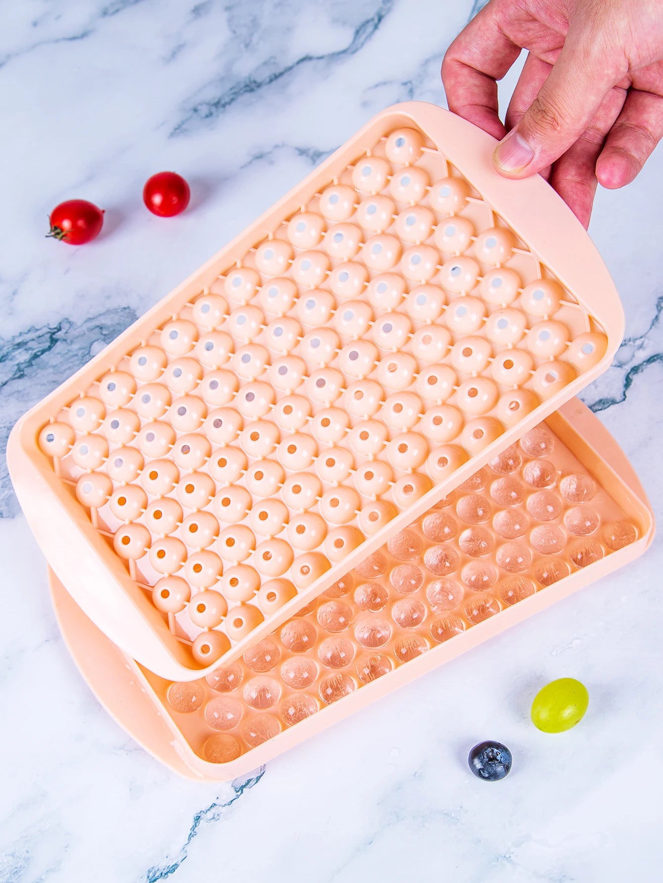 YOCITY 104 Hole Mini Round Ice Cube Tray Ball Mold