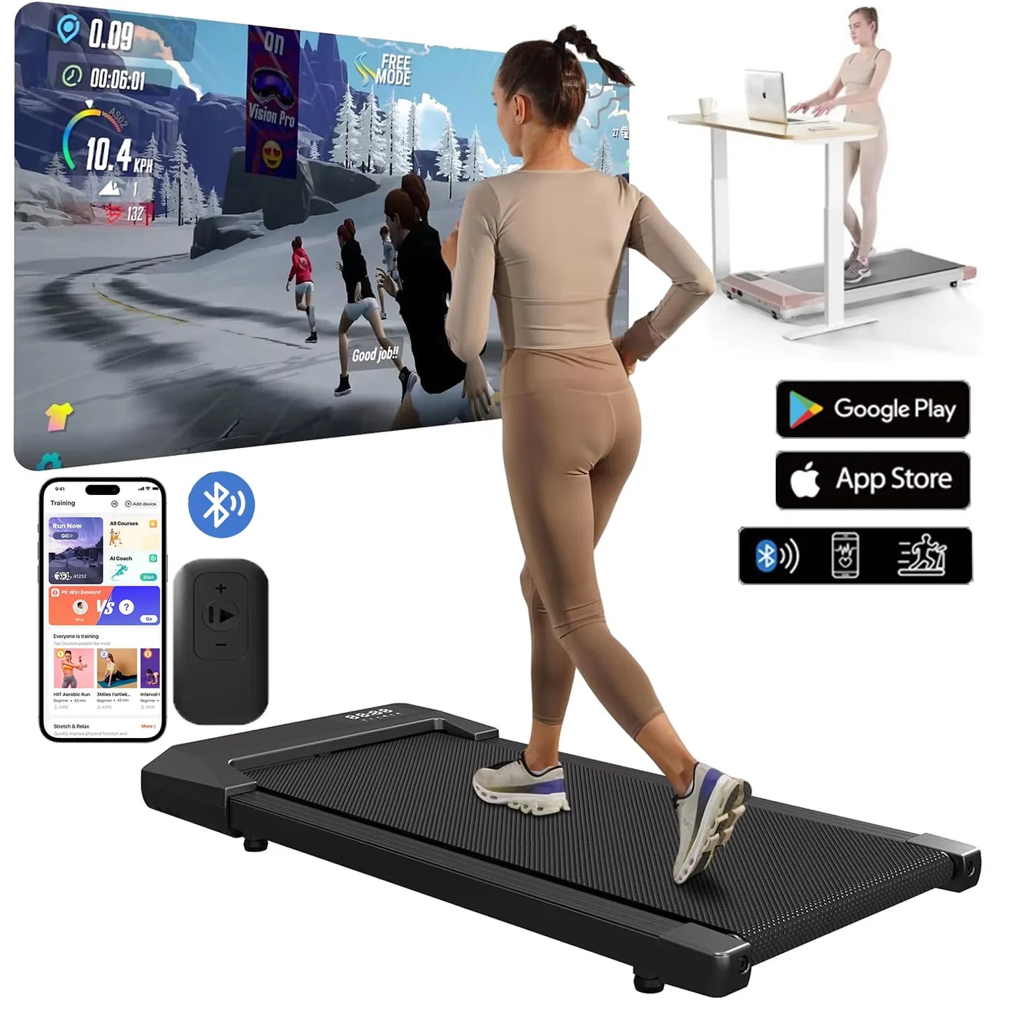 Superun 2 In 1 Home Treadmill Walking Running Fitness Machine