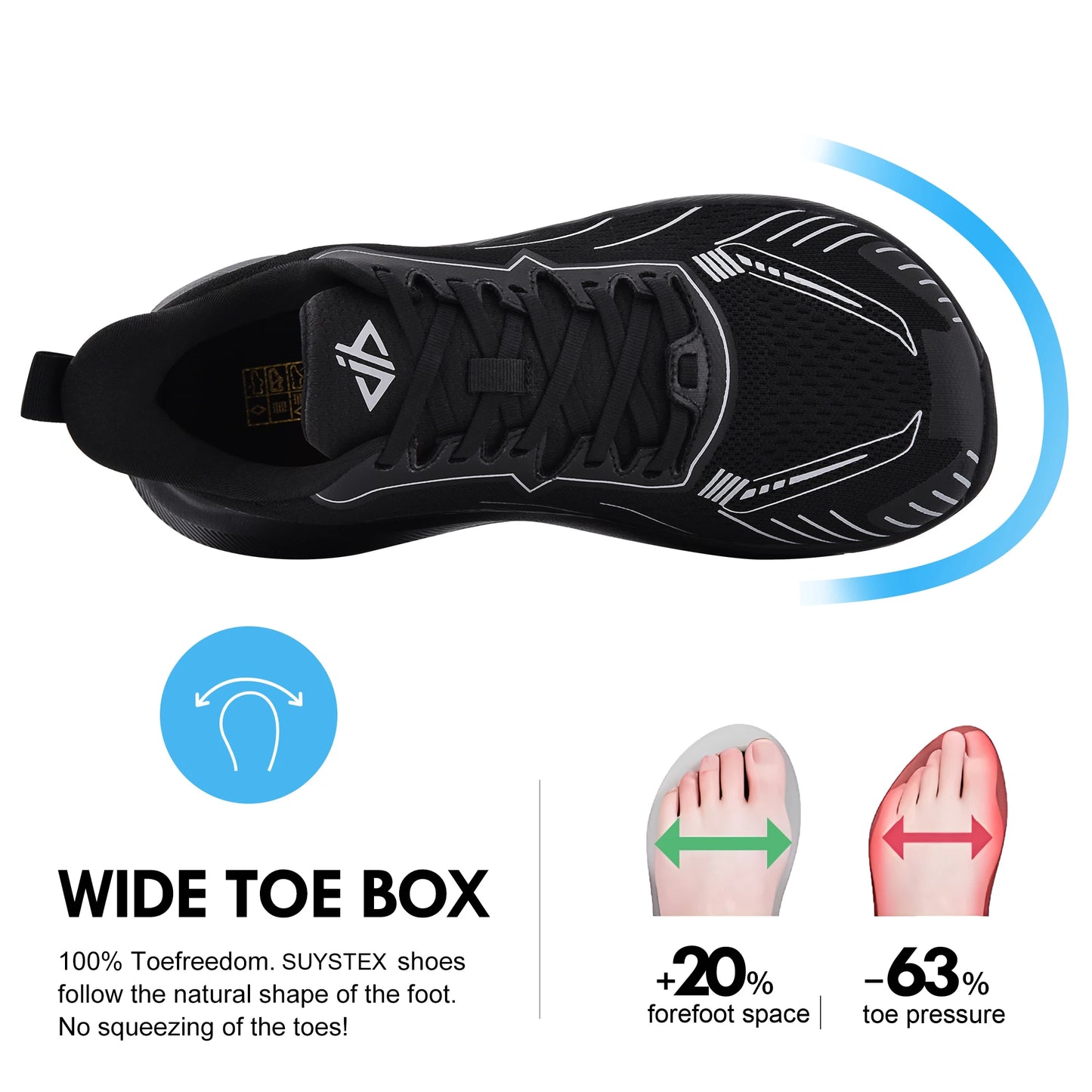 Men's Wide Toe Box Slip On Sneakers Breathable Canvas Shoes