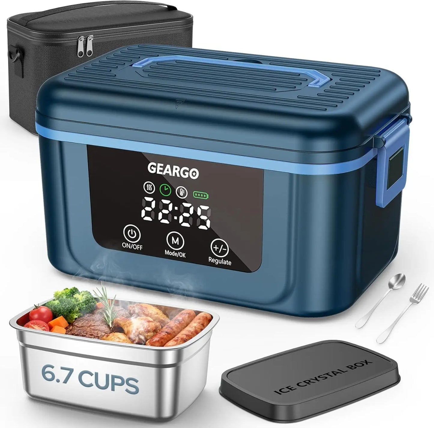 Cordless Electric Lunch Box Rechargeable Self Heating Food Container