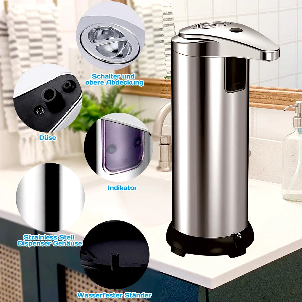 Automatic Touchless Stainless Steel Soap Dispenser With Infrared Sensor