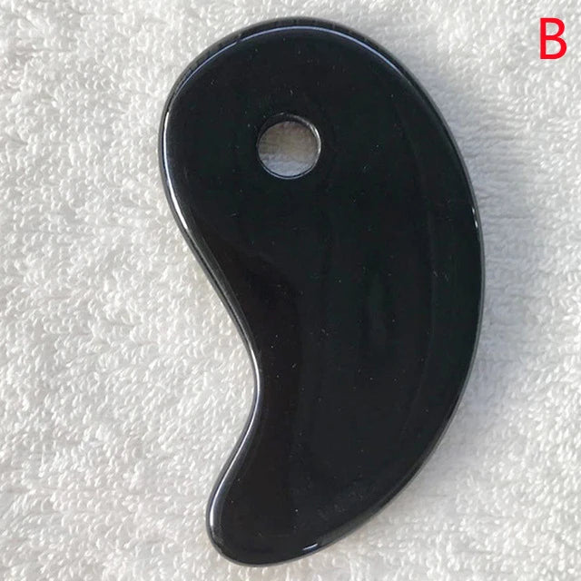 YUKUI Natural Jade Gua Sha Stone Facial Massage Tool