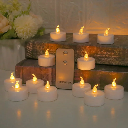 LED Tea Light Candles Flickering Battery Operated Tealights Christmas Decor