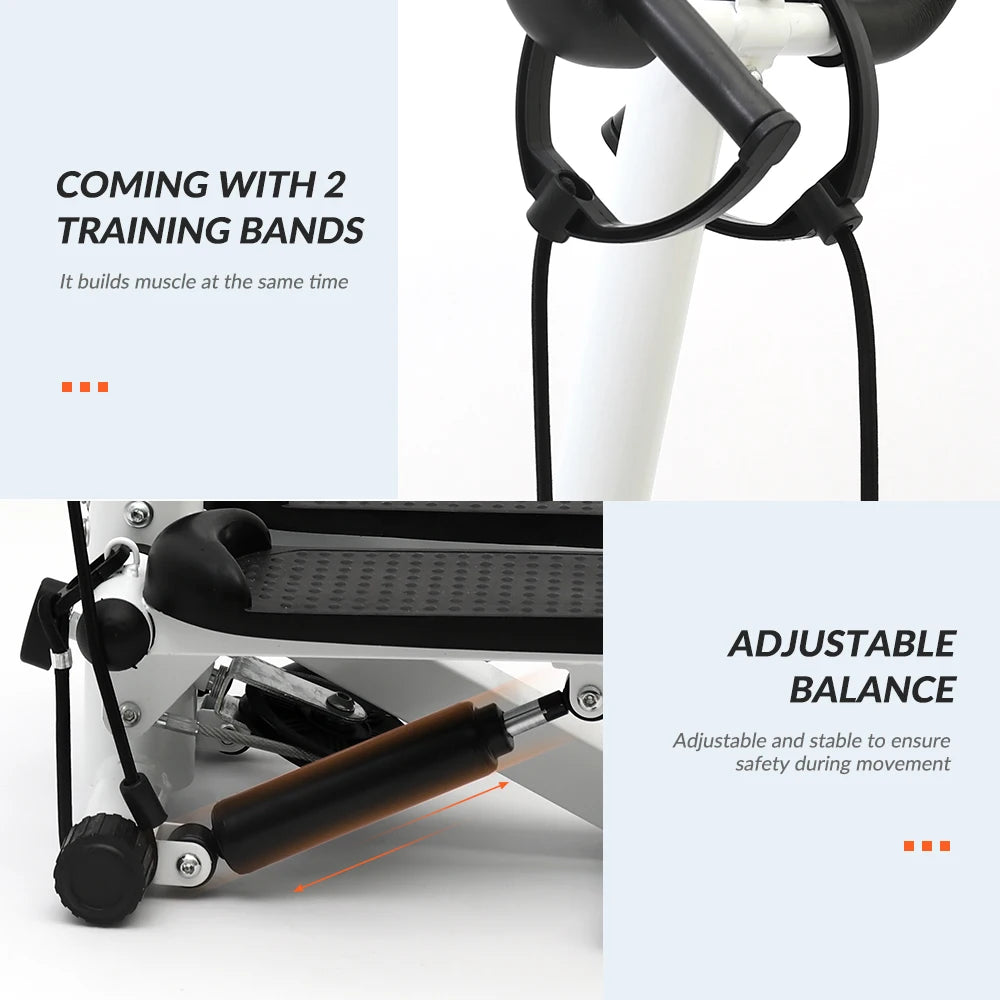 Home Gym Exercise Stepper With LCD Monitor And Resistance Bands