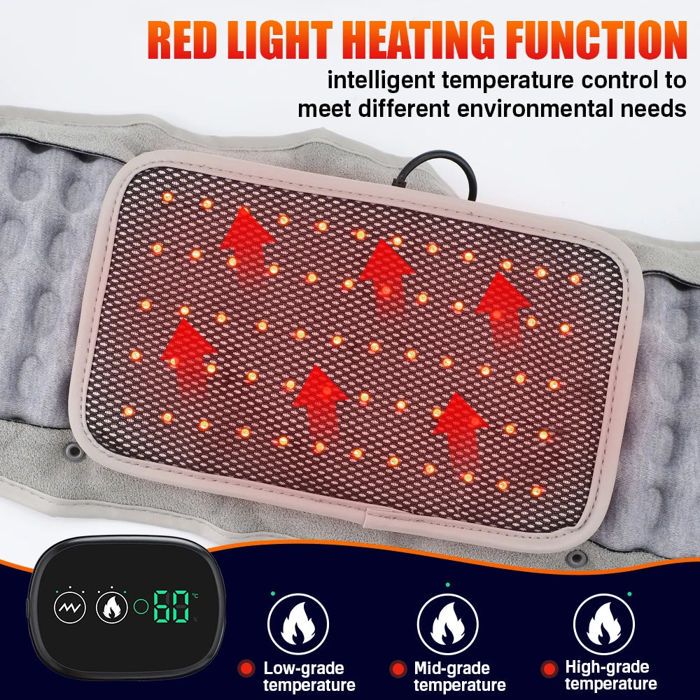 PastSky Rechargeable Heating Waist Back Massage LED Inflatable Lumbar Device