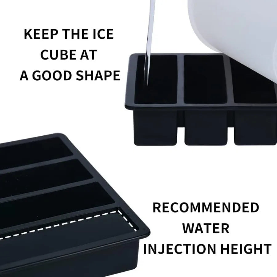 Ice Cube Tray 2 Pack Silicone With Lid For Whiskey
