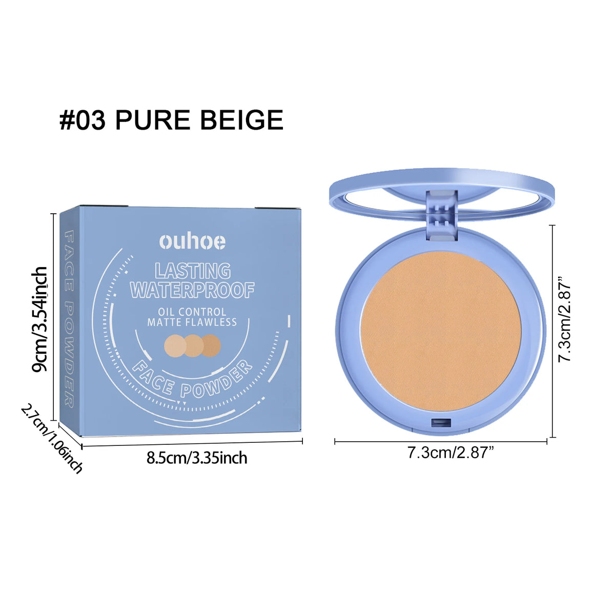 Matte Waterproof Oil Control Pressed Powder Foundation