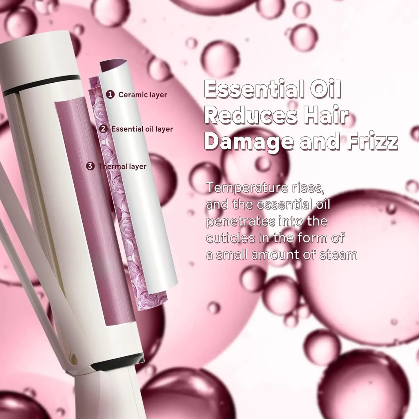 NOVUS Curling Wand for Long Hair Ceramic Tourmaline