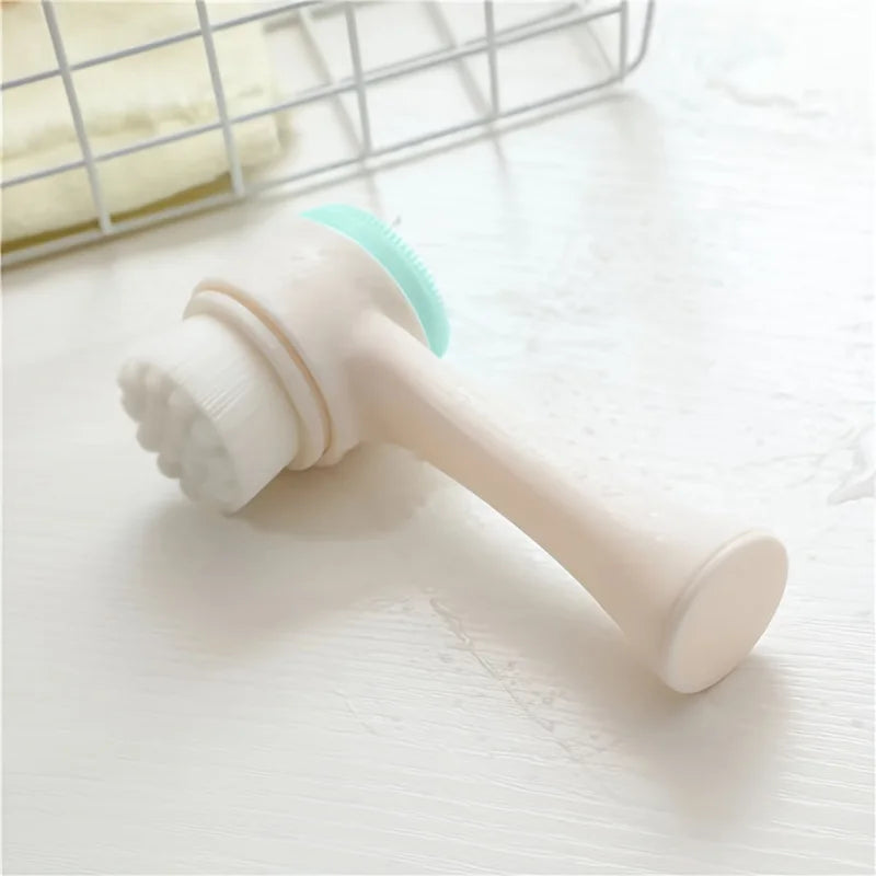 Soft Silicone Double Sided Facial Cleansing Brush For Exfoliation