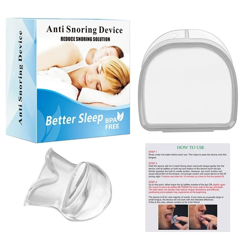 Medical Silicone Anti Snore Device Tongue Retainer For Snoring Relief