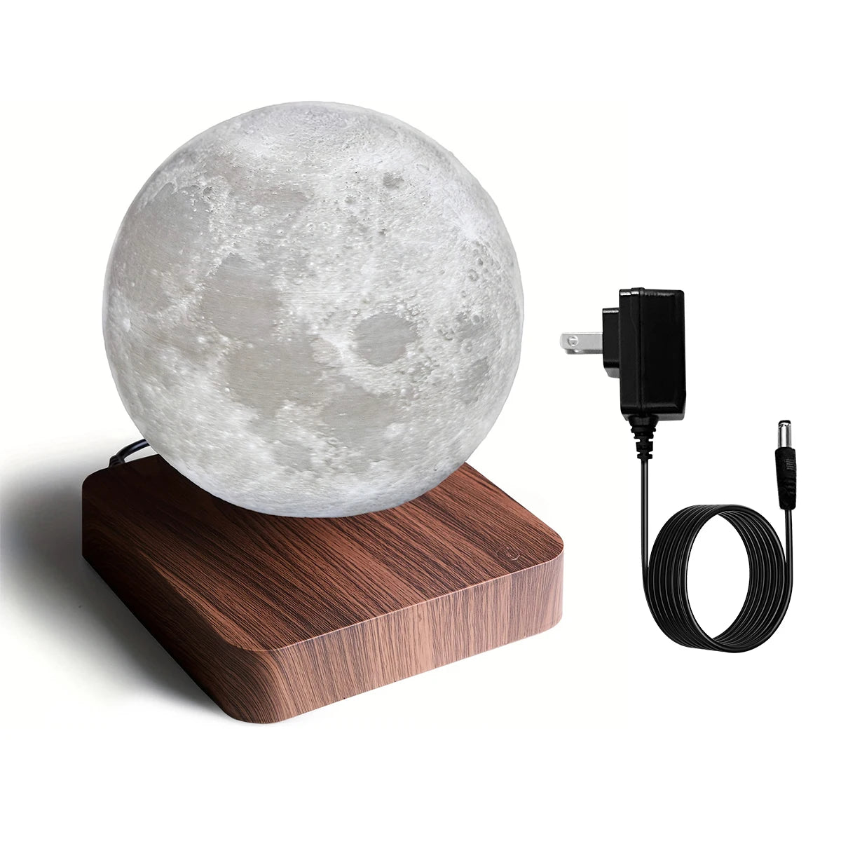 Mexllex Magnetic Floating Moon Lamp With Wooden Base 3 LED