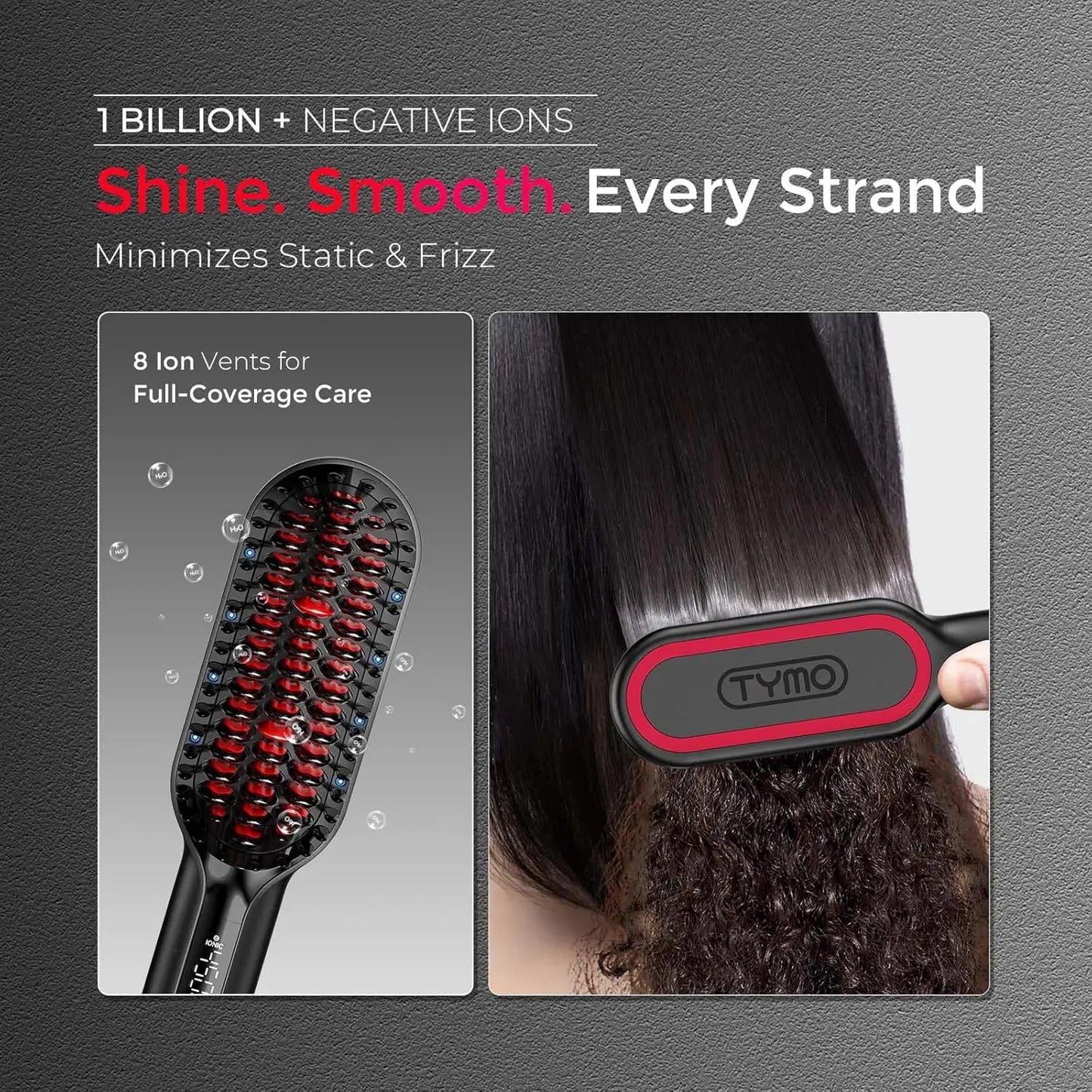 Upgraded Ionic Hair Straightener Brush With Wave Design Bristles