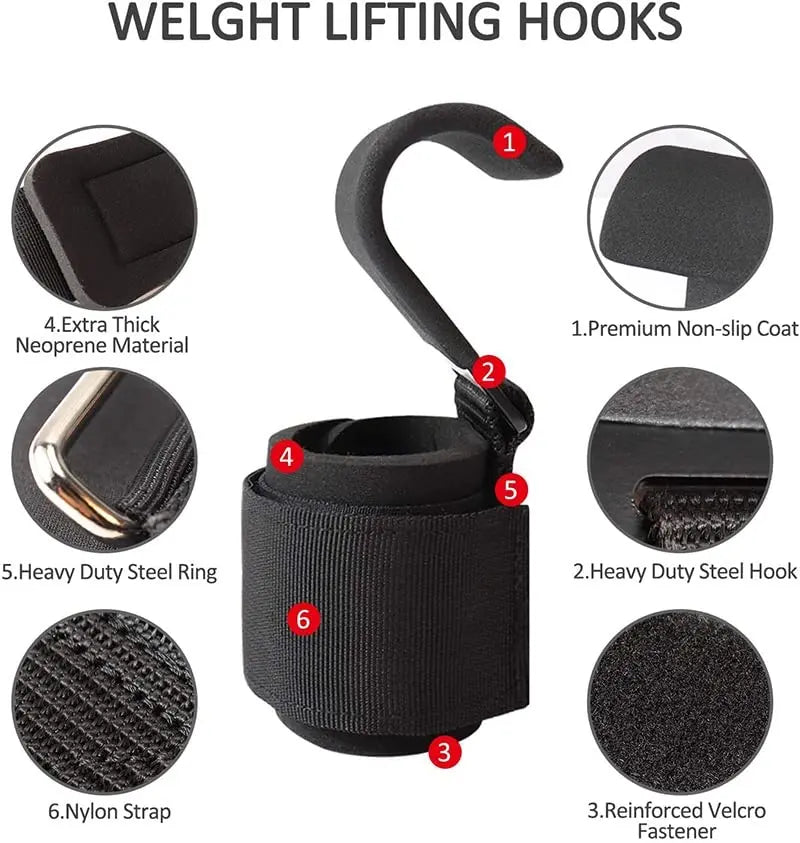 Weight Lifting Hooks Grips With Wrist Wraps For Pull Ups
