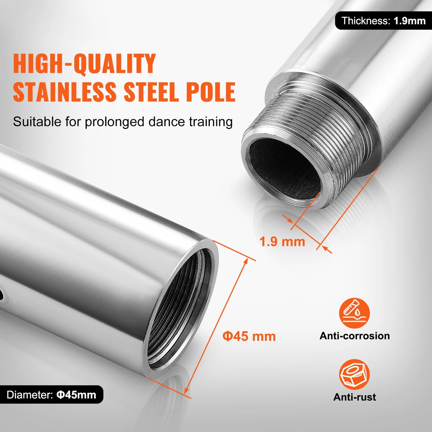 SucceBuy Professional Dancing Pole Kit Portable Spinning And Static Pole