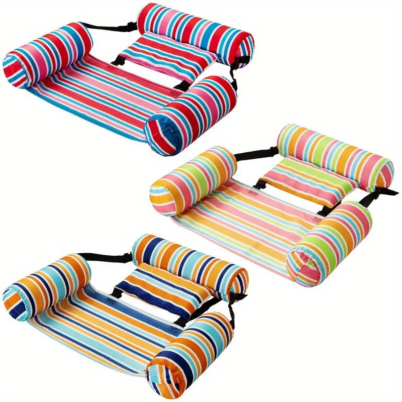 Joyfy Three Pack Inflatable Pool Loungers Hammock Chairs for Adults