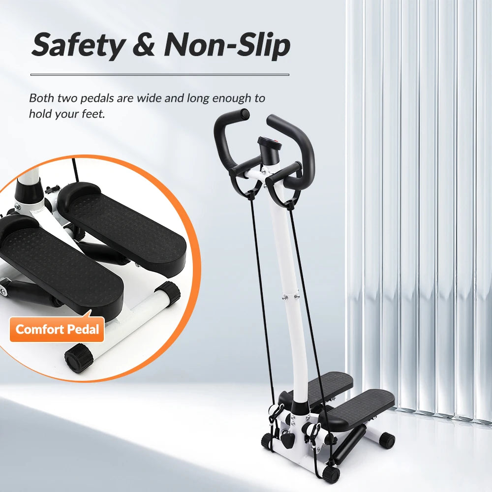 Home Gym Exercise Stepper With LCD Monitor And Resistance Bands