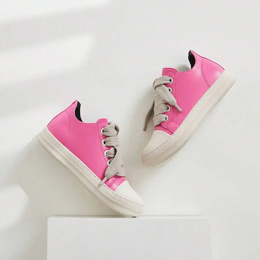 Niche Retro Thick Soled Round Toe Casual Sneakers For Men