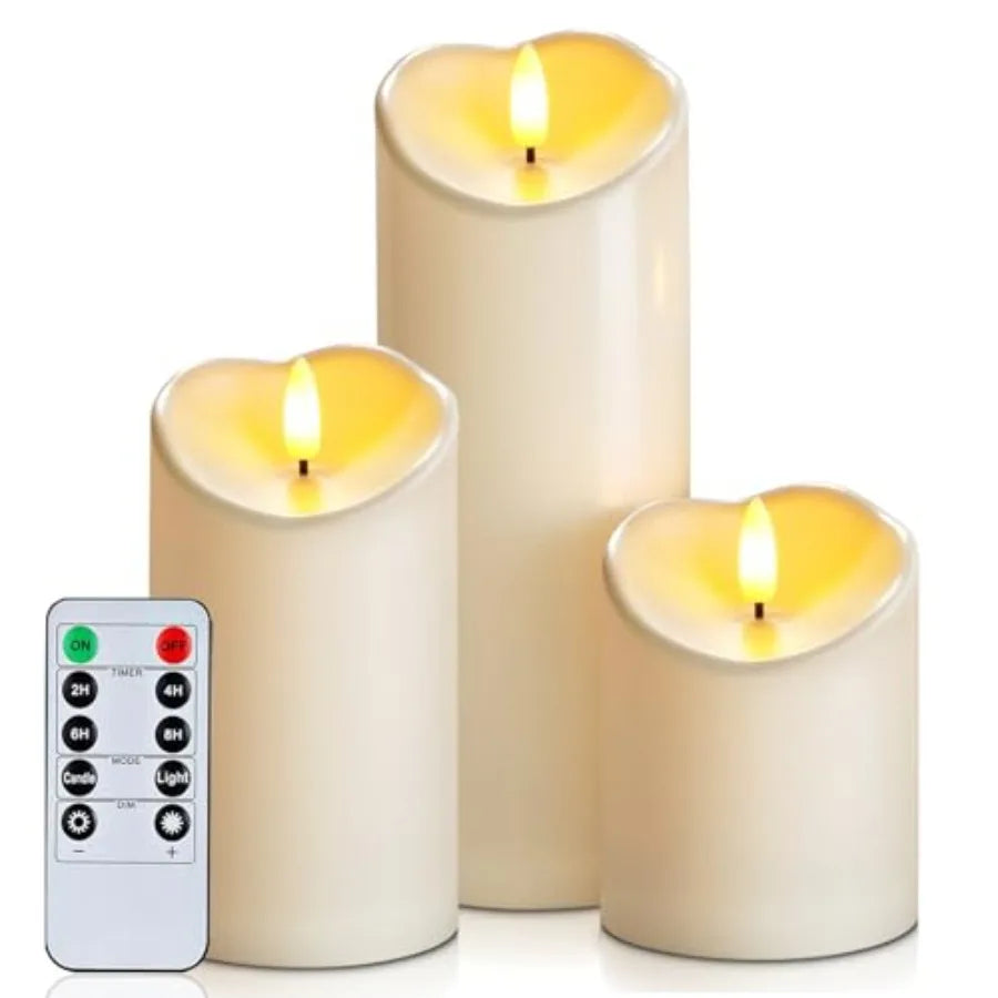 9Pack Outdoor Waterproof Flameless Candles With Remote And Timer LED