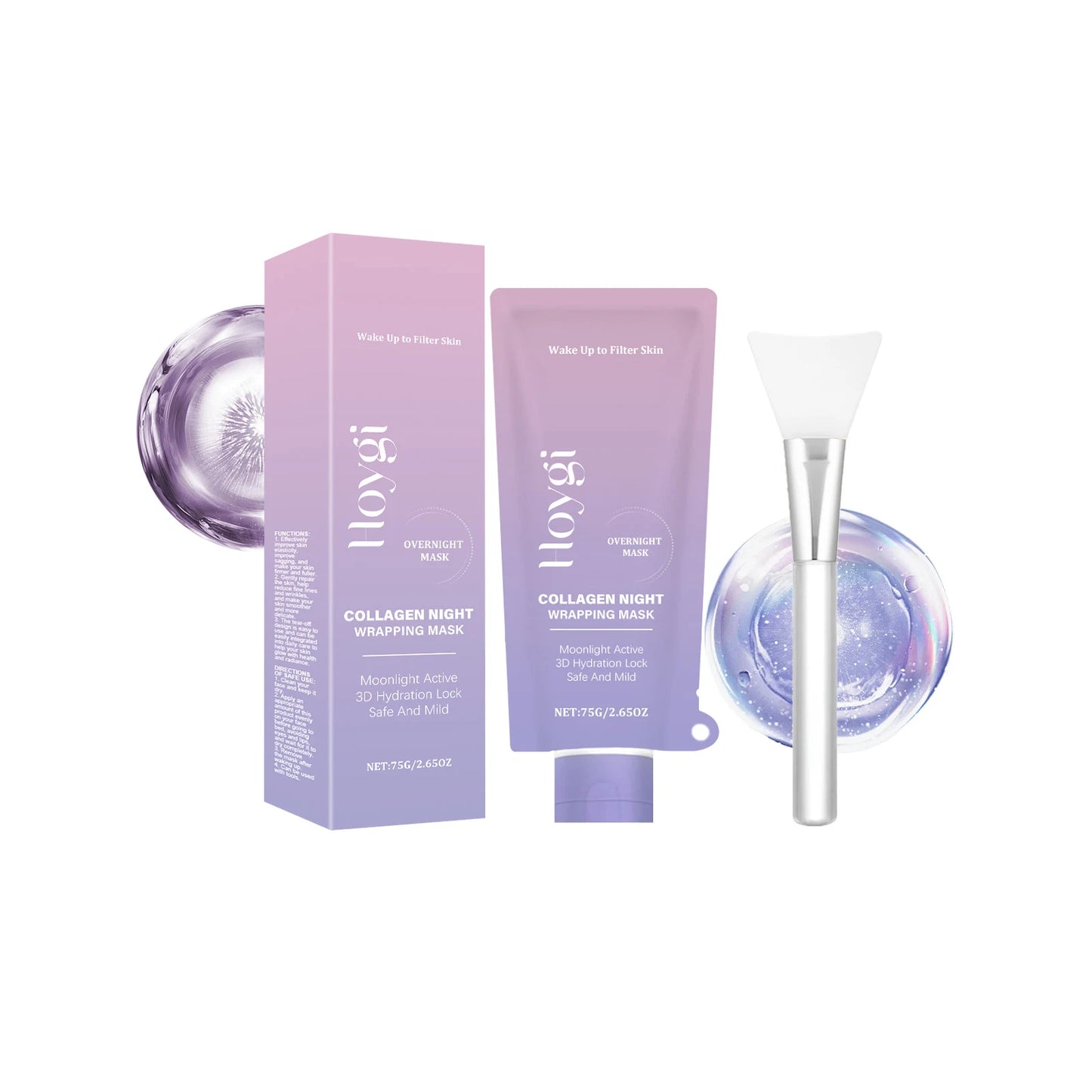 Hoygi Korean Collagen Peel Off Facial Mask Glow Glass Skin Pore Cleansing