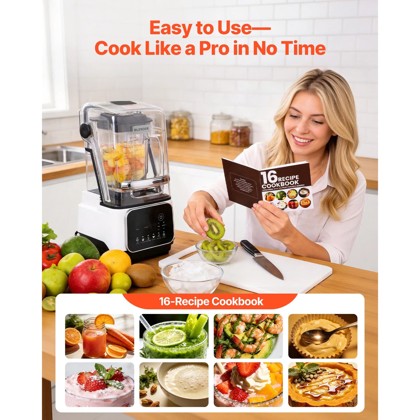 High Power Countertop Blender With Shield 26000 RPM Six Presets