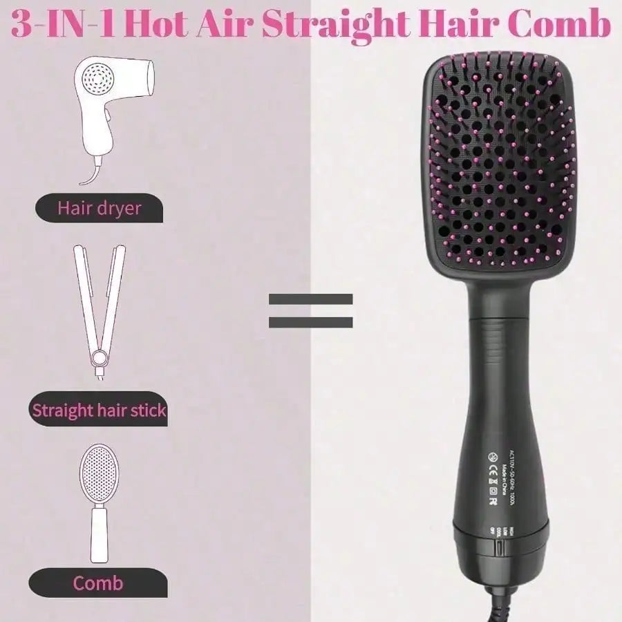 3 In 1 Negative Ion Hot Air Straightener For Dry And Wet Hair