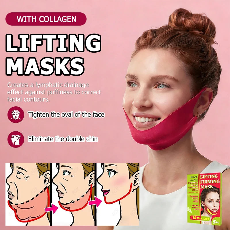 V Shaped Chin Strap Masks Gentle Non Irritating Fit Set Of 5