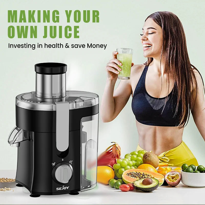 SEJOY 500W Compact Fruit Juicer For Fruit And Vegetables